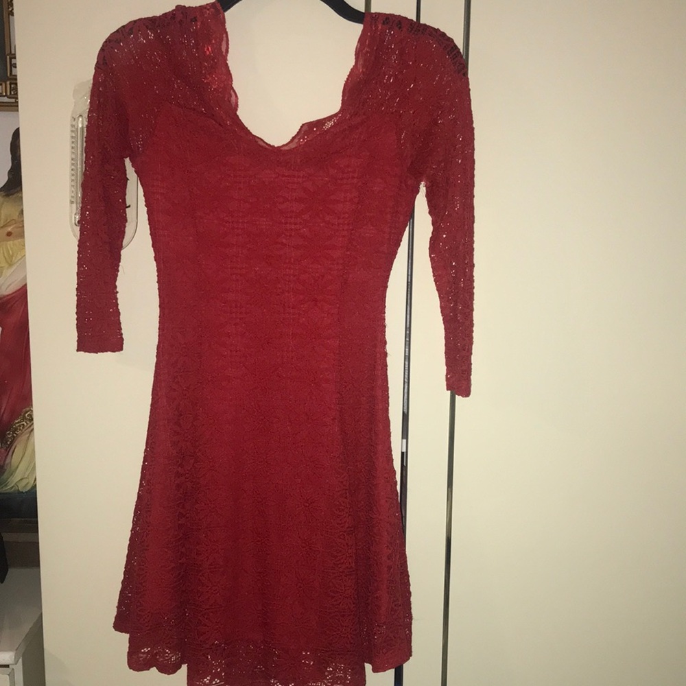 Feminine red lace dress from Charlotte Russe